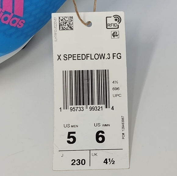 Adidas X Speedflow.3 FG GW7483 Aqua Blue Football Soccer Cleats Mens Size 5 New - Picture 8 of 11